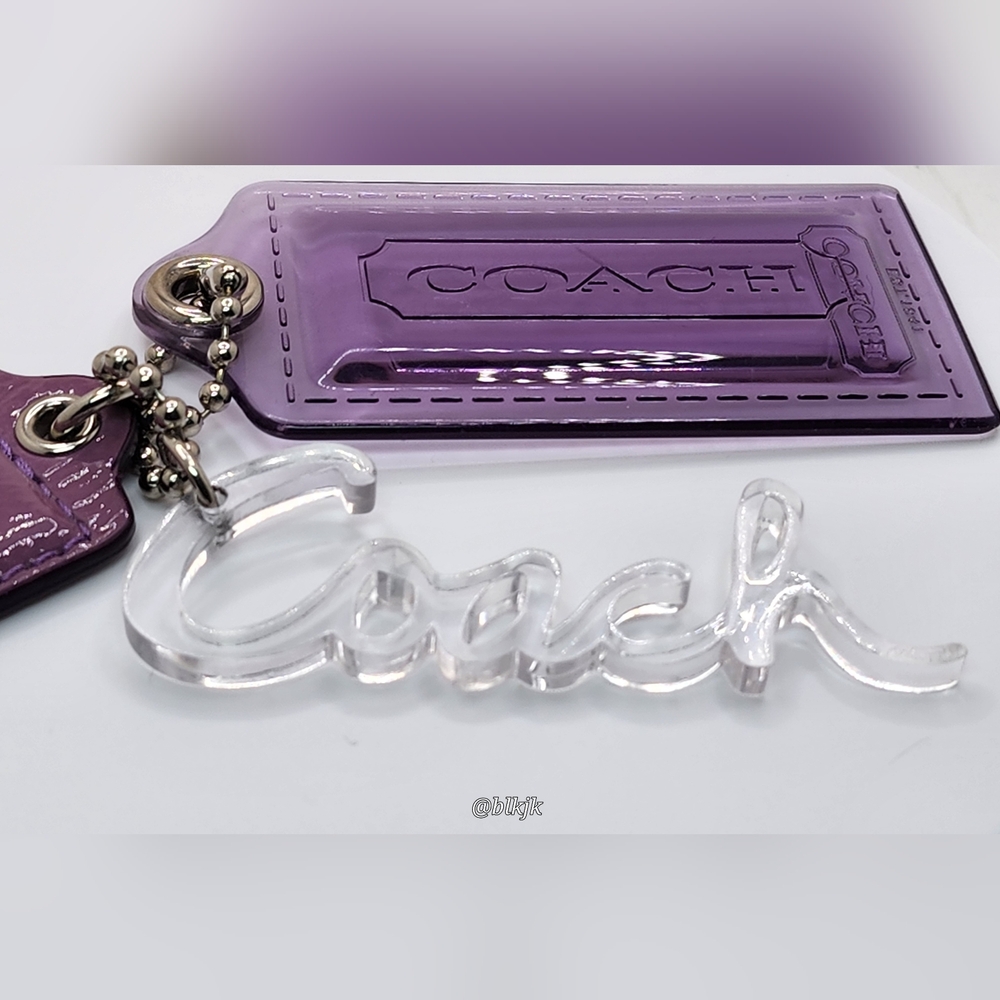 Coach Poppy Three Hangtag/Charm Set *Purple/Silver* EUC - Picture 12 of 13